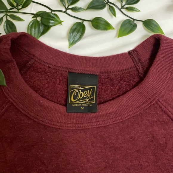 Obey maroon colour crewneck - Picture 3 of 3